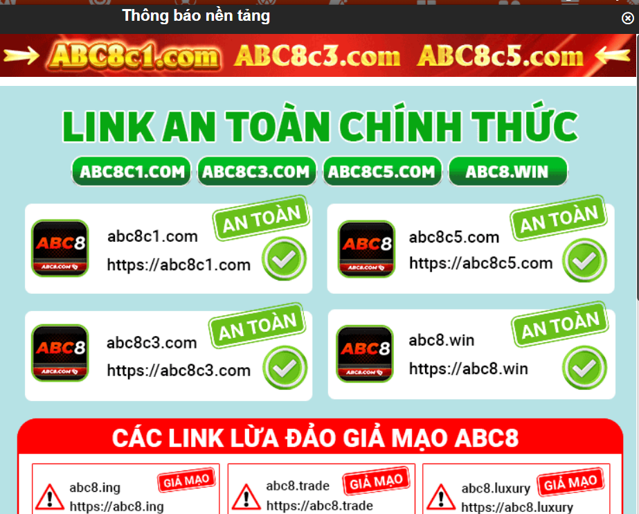 Link dự phòng của acb8